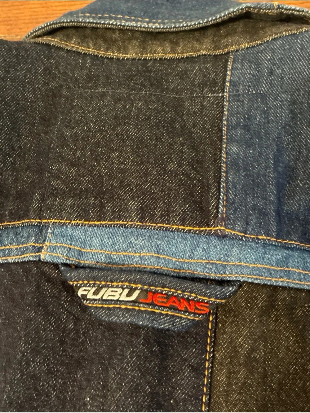 Vintage FUBU Patchwork Denim Jacket Men’s XL Trucker Coat Suede 1990’s